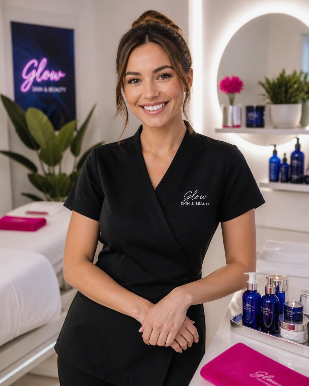 Happy beautician in a modern beauty salon